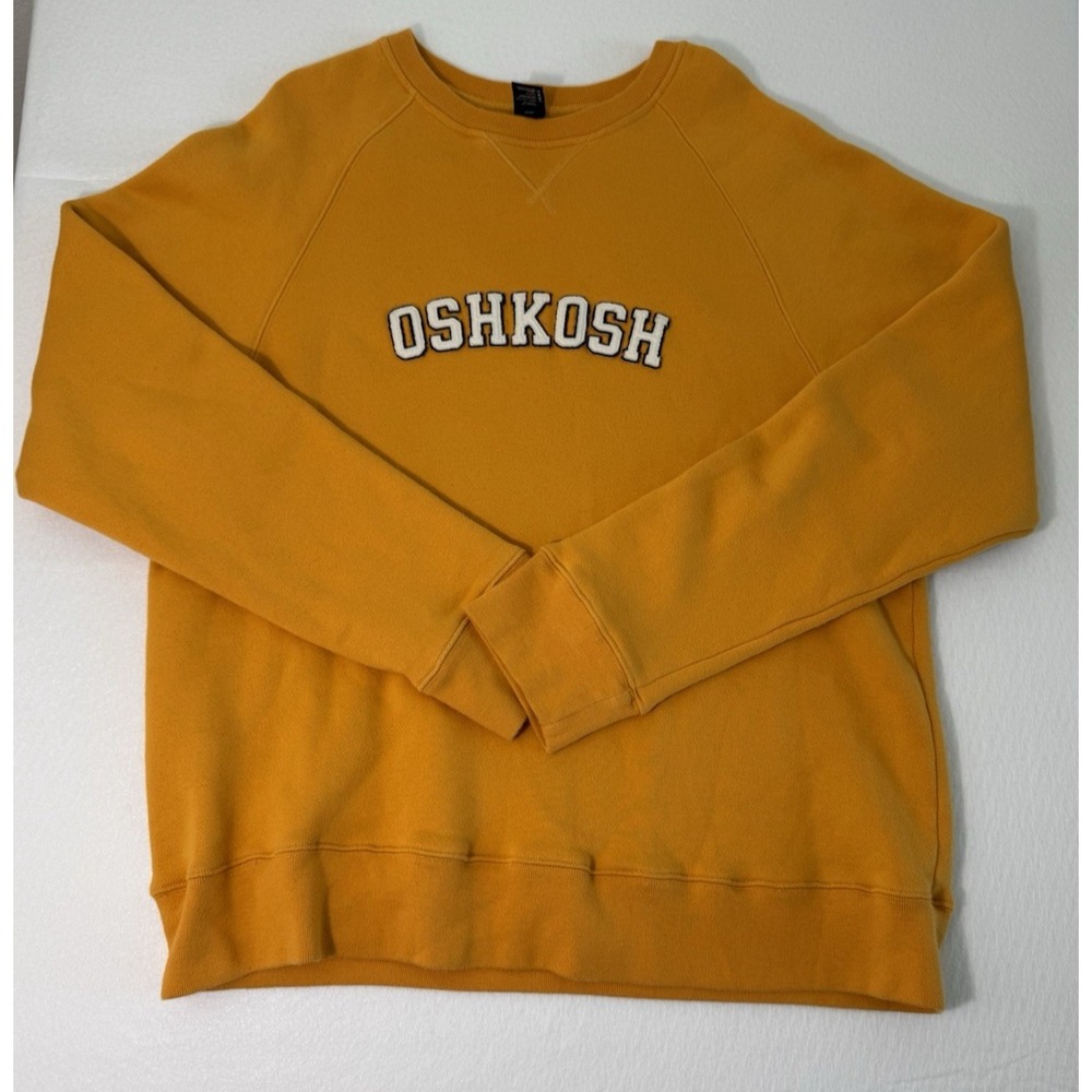 OshKosh B'Gosh Mens XL Pullover Sweatshirt Yellow Heavyduty Fleece EUC